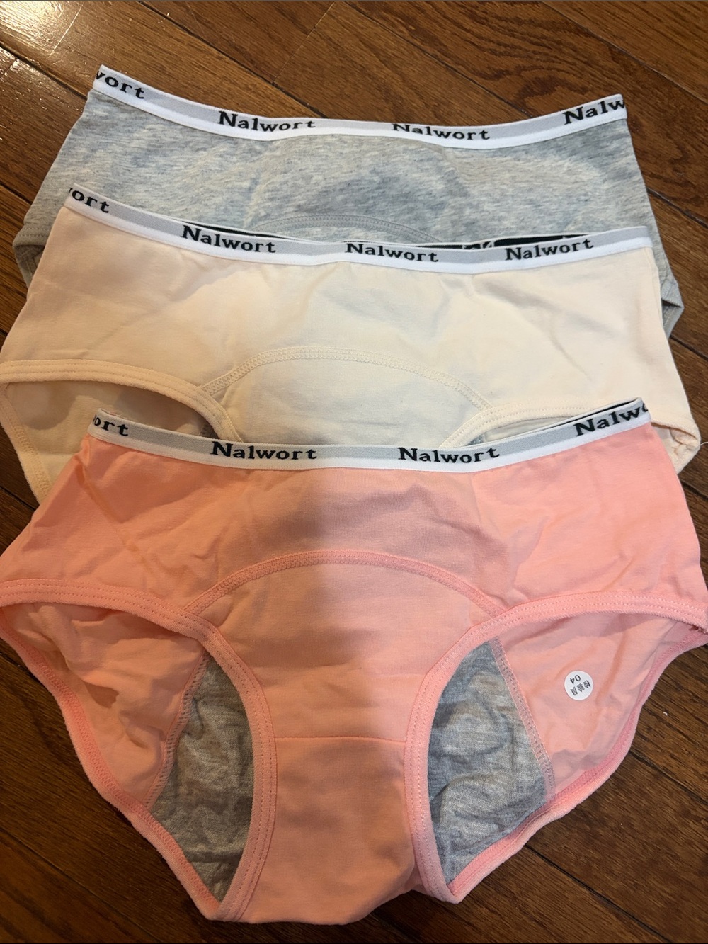Girls' 3-Pack Starter Period Underwear - Pink, White, Gray